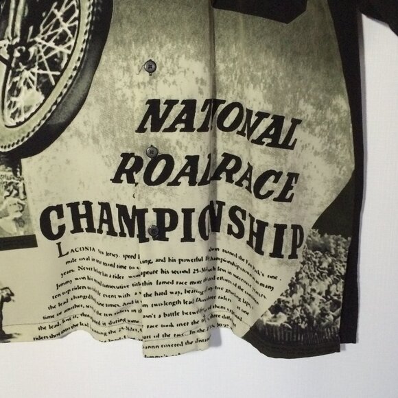 Harley-Davidson National Road Race Button Front Shirt Large Short Sleeve 2005 HD - Picture 3 of 13